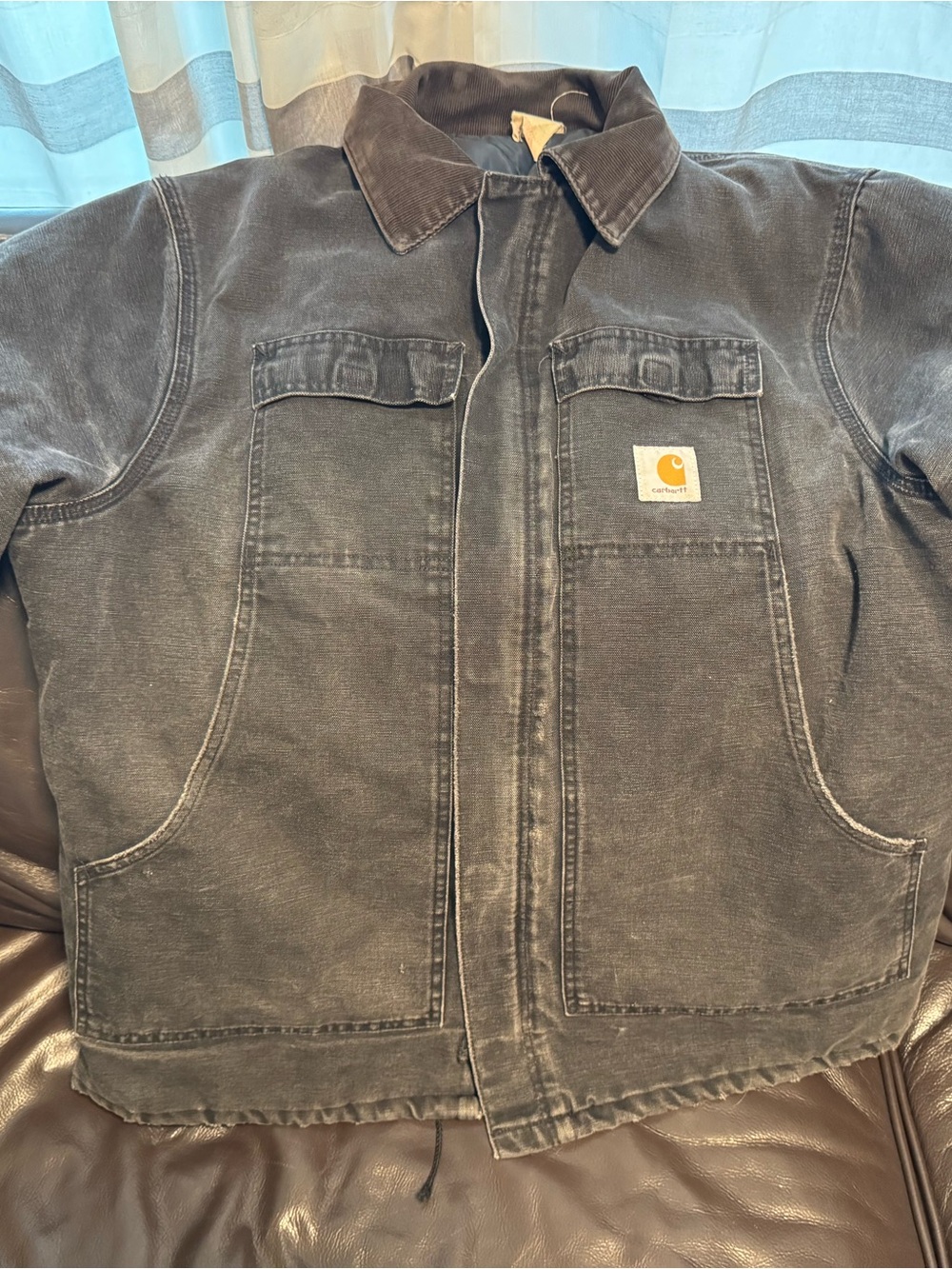 Carhartt Black Brown/Gray Duck Canvas Jacket for Men